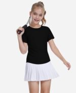 DOCUMO Girls Quick-Dry Sports T-Shirt – Short Sleeve Crew Neck Athletic Top for Running, Gym & Everyday Wear - Image 2