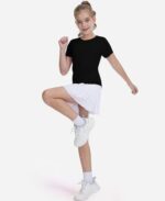DOCUMO Girls Quick-Dry Sports T-Shirt – Short Sleeve Crew Neck Athletic Top for Running, Gym & Everyday Wear - Image 3