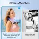 Battery Operated Neck Fan, 3-Speed Hands-Free Wearable Personal USB Fan, Lightweight Portable Cooling Fan - Image 2