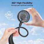 Battery Operated Neck Fan, 3-Speed Hands-Free Wearable Personal USB Fan, Lightweight Portable Cooling Fan - Image 3