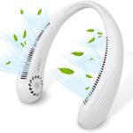 Rechargeable Neck Fan, Bladeless Hands-Free Personal Fan with 3000mAh Battery, 3-Speed Adjustable