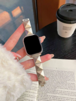 Advanced Luxury Square Bling Metal Strap for Apple Watch Band Women - Image 3