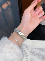Advanced Luxury Square Bling Metal Strap for Apple Watch Band Women - Image 4