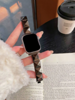 Advanced Luxury Square Bling Metal Strap for Apple Watch Band Women - Image 2
