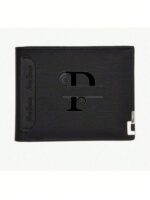 Custom Men's Leather Wallet with Engraved Initials, Dark Brown Gift - Image 5