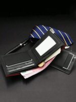 Custom Men's Leather Wallet with Engraved Initials, Dark Brown Gift - Image 2