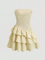 SHEIN Tween Girls Ruffle Tube Top Dress, Layered Summer Vacation Casual Dress - Image 2
