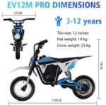 EVERCROSS EV12M Pro 300W Kids Electric Dirt Bike – 25km/h Off-Road Motorbike - Image 2