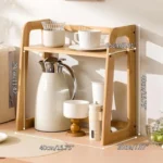 Coffee Bar Accessories Organizer Wooden Coffee Station Organizer Counter Shelf - Image 3