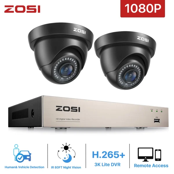 ZOSI 8 Channel 1080P CCTV Security Camera System with DVR