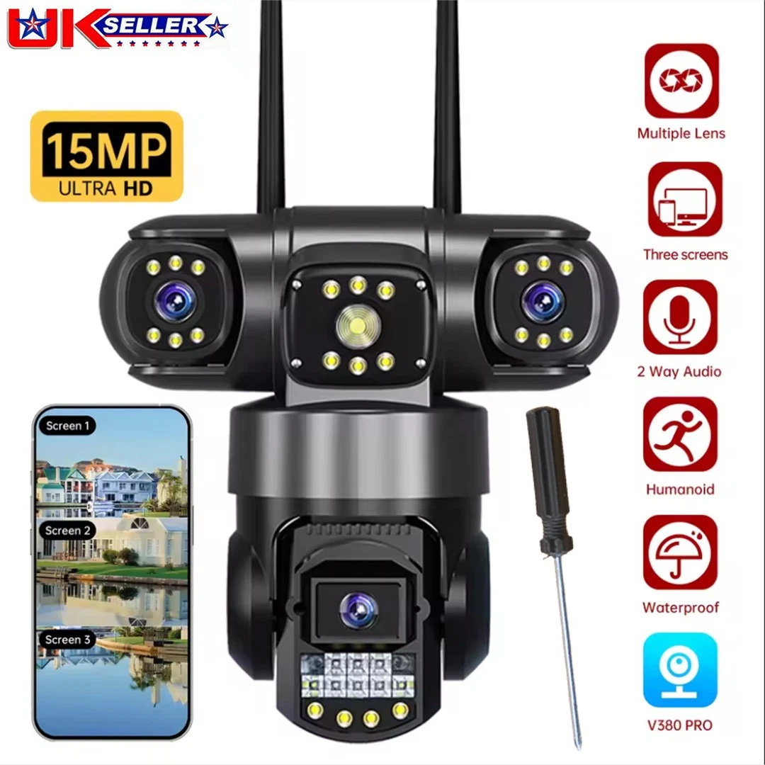 s-l1600 (30) 15MP Wireless IP Camera WiFi Outdoor CCTV PTZ Security Camera 3 Lens 2-Way Audio - Image 1
