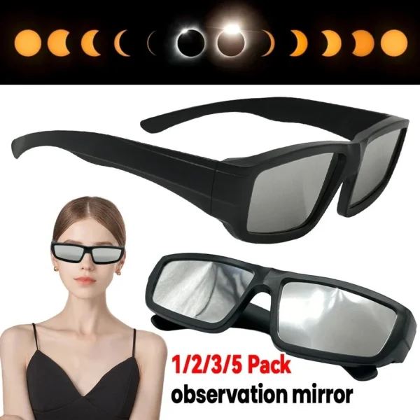 Solar Eclipse Glasses 1-5 Pack – Black Sun Viewing Shades for Safe Eclipse Observation UK