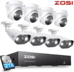 ZOSI 5MP PoE CCTV Security Camera System 4K NVR Kit Night Vision 2-Way Audio