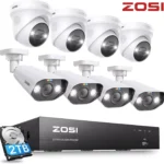 ZOSI 5MP PoE CCTV Security Camera System 4K NVR Kit Night Vision 2-Way Audio