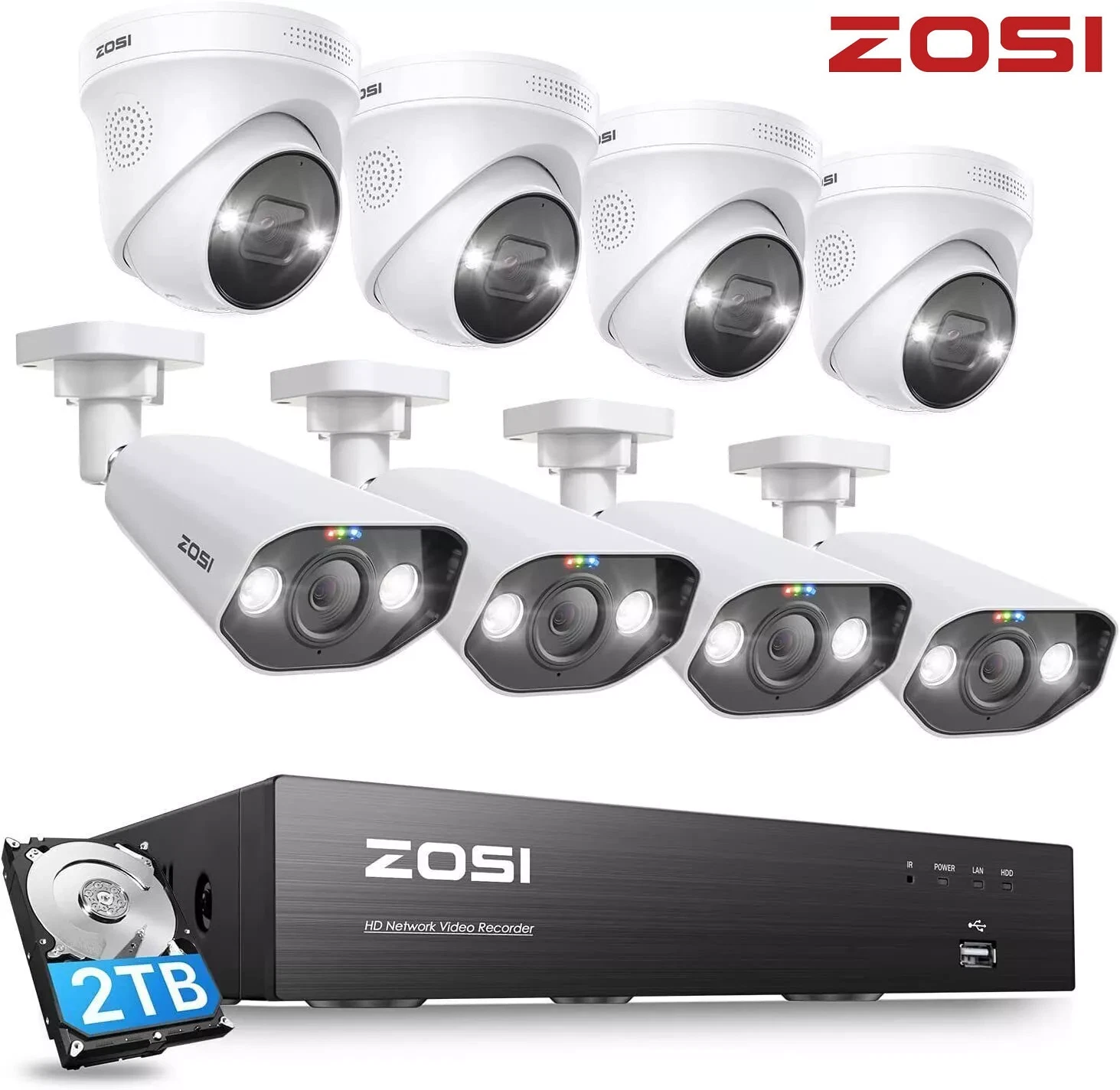 s-l1600 (42) ZOSI 5MP PoE CCTV Security Camera System 4K NVR Kit Night Vision 2-Way Audio - Image 1