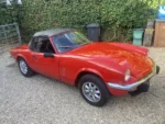 Triumph Spitfire Classic British Convertible Sports Car Red Vintage Roadster