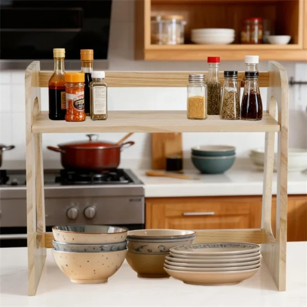 Coffee Bar Accessories Organizer Wooden Coffee Station Organizer Counter Shelf