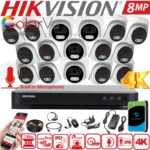 Hikvision 8MP 4K ColorVu CCTV Camera with Audio Mic Night Vision DVR System