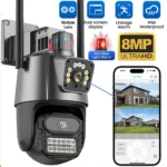8MP 4K Wireless WiFi PTZ CCTV Camera Outdoor IP66 Security Camera